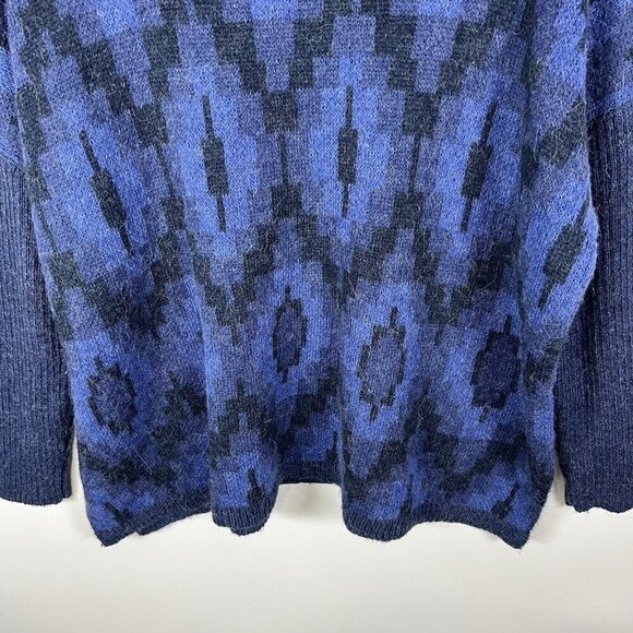 Soft Surroundings Blue Cowl Next Wool Alpaca Soft Knit Pullover Tunic Sweater M - Picture 5 of 8